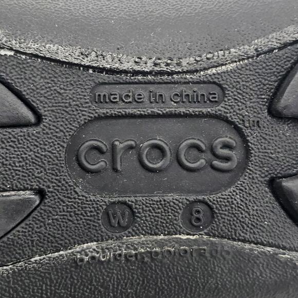 Crocs Women Shoe Alice Work Size 8 Black Slip Resistant Mary Jane Black Flats - Picture 7 of 8